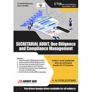 Anoop Jain's Secretarial Audit, Due Diligence and Compliance Management for CS Professional December 2021 Exam [Old Syllabus] by AJ Publications